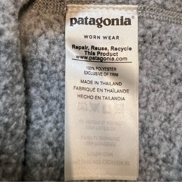 Patagonia Better Sweater Gray 1/4 Zip Fleece Long Sleeve Knit Top Warm Soft XS - Picture 9 of 11